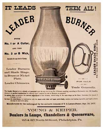 Ad for Bridgeport Brass "Leader" Burner Bridgeport Brass Co. "Leader" Rectangular Burner Ad