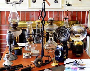 Show and Tell Table Table with the lighting items brought for display and discussion