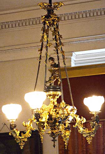 Shrewsbury-Windle House Drawing Room, "Naughty Boy", Gasolier Photo showing Shrewsbury-Windle House Drawing Room, "Naughty Boy", Gasolier