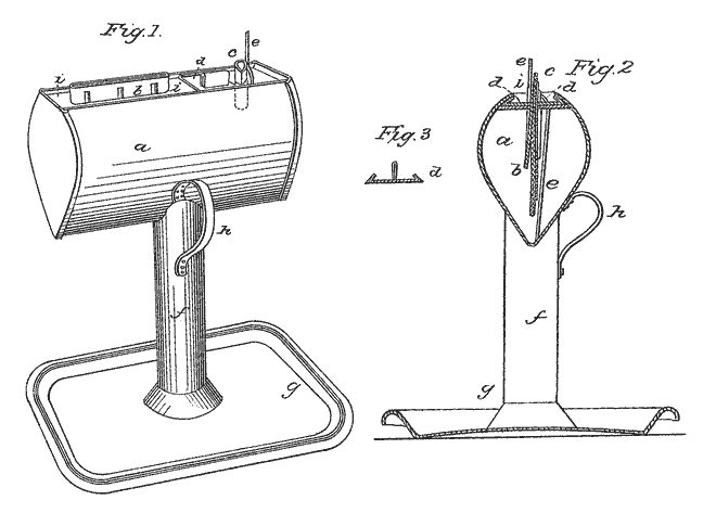 No. 7921, Feb. 4, 1851, Kinnear (Lard Lamp) Patent drawing, No. 7921, Feb. 4, 1851, Kinnear (Lard Lamp)